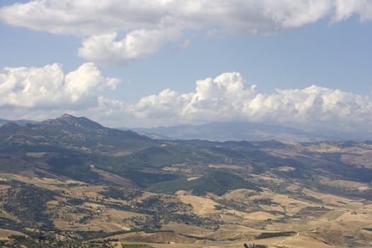 View of Enna countryside, Sicily - Italy