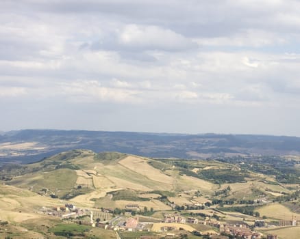 View of Enna countryside, Sicily - Italy