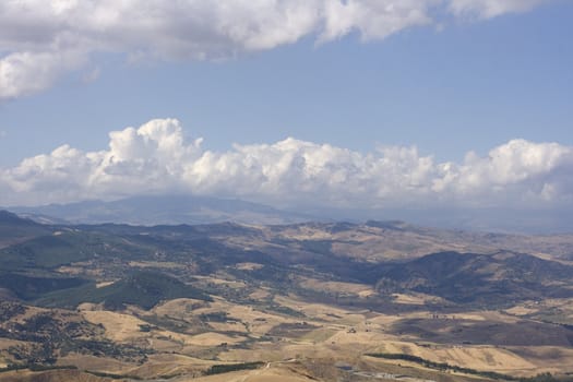 View of Enna countryside, Sicily - Italy