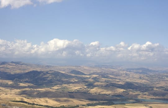 View of Enna countryside, Sicily - Italy