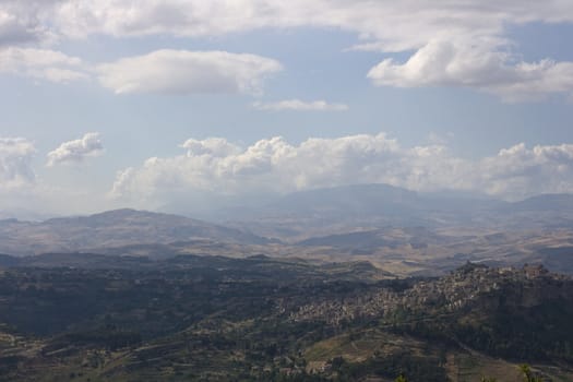 View of Enna countryside, Sicily - Italy