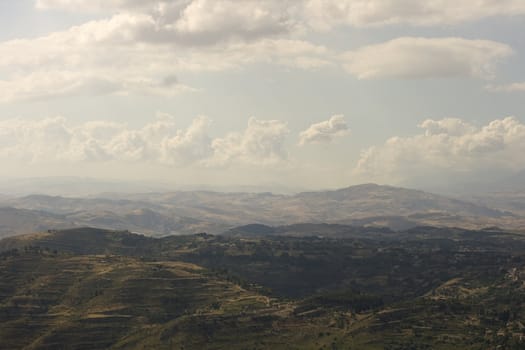 View of Enna countryside, Sicily - Italy
