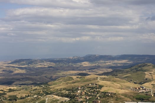 View of Enna countryside, Sicily - Italy