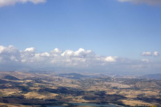 View of Enna countryside, Sicily - Italy