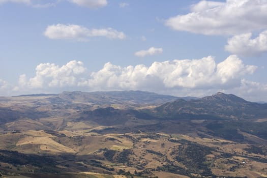 View of Enna countryside, Sicily - Italy