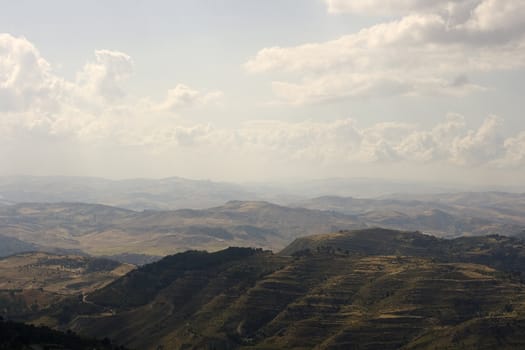 View of Enna countryside, Sicily - Italy
