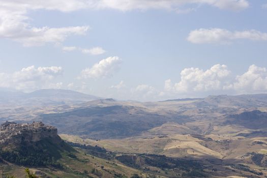 View of Enna countryside, Sicily - Italy
