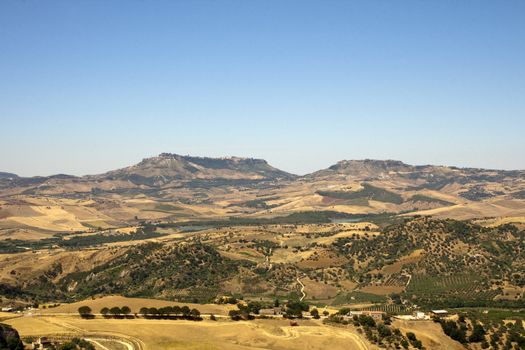 View of Enna and Calascibetta skyline