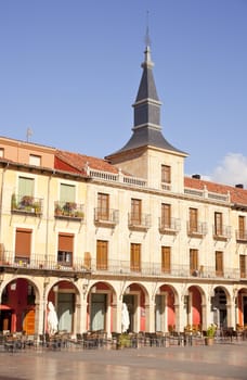 View of Plaza Mayor in Leon, Spain