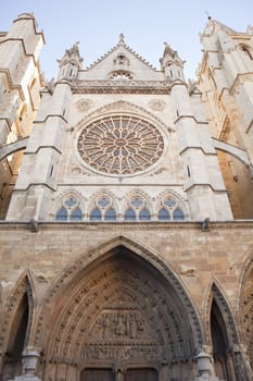 Rose window of Leon Cathedral, Spain