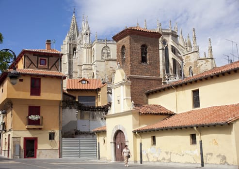 View of Leon Cathedral, Spain