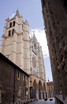 View of Leon Cathedral, Spain
