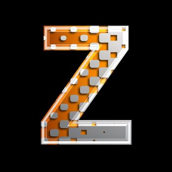 halftone 3d letter isolated on black background - Z