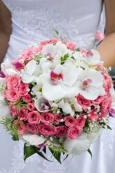 Bride with wedding bouquet