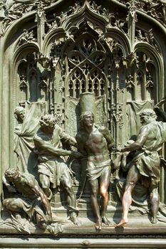 Jesus, Relief on Milan cathedral door - Italy
