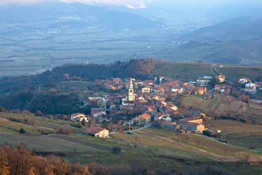 View of Goce, Little village in the Slovenian countryside