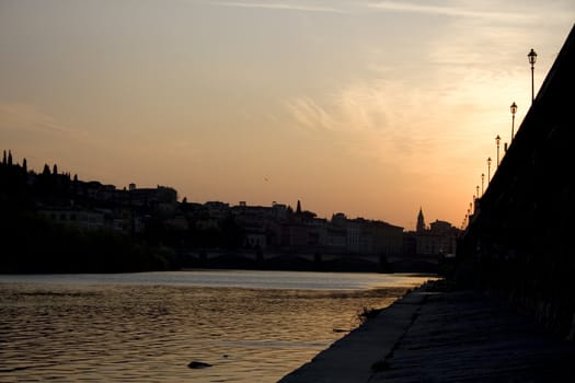 View of Florence at sunset, Italy