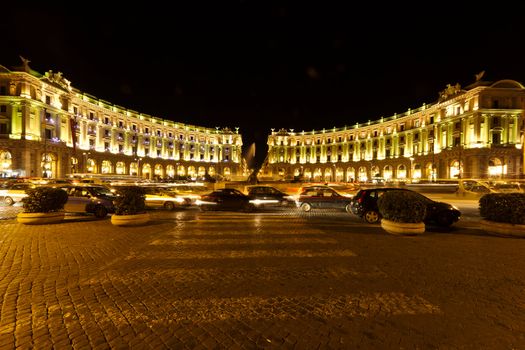 Piazza della Repubblica in Rome, at the summit of the Viminal Hill