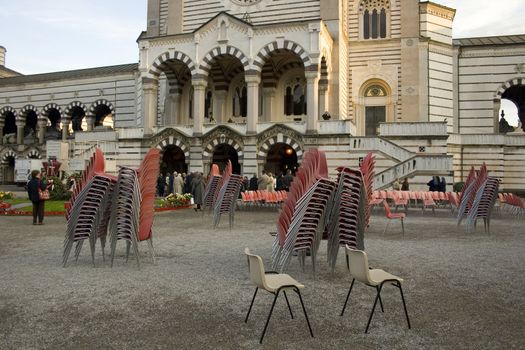 Plastic Chairs, Monumental cemetary in Milan - Italy