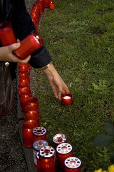 Funeral candles, All saint in Milan - Italy