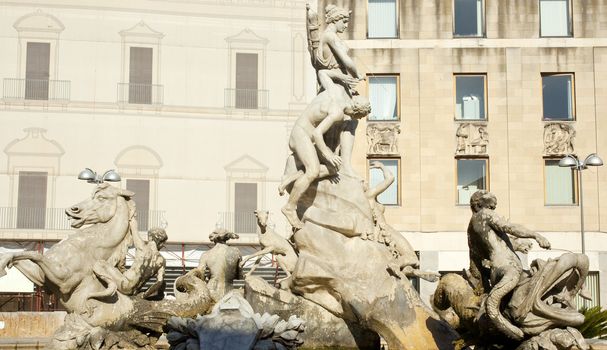 Artemide fountain in Syracuse - Sicily, Italy