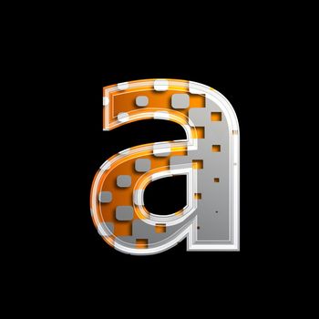 halftone 3d letter isolated on black background - A