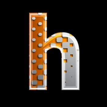 halftone 3d letter isolated on black background - H