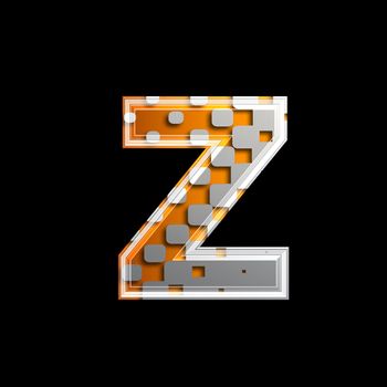 halftone 3d letter isolated on black background - Z