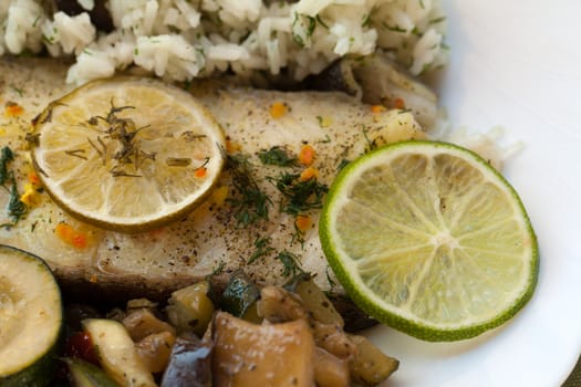 Fish with rice and eggplant 