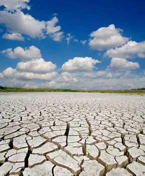 drought land under dramatic sky