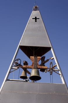 Modern belltower of a church