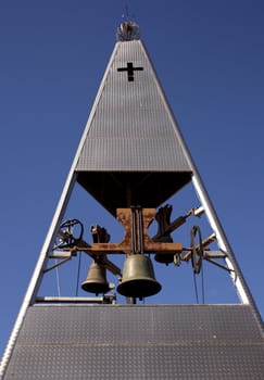 Modern belltower of a church