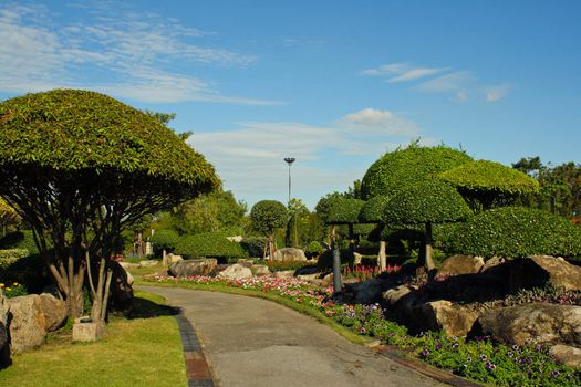 Path in a peaceful landscape garden