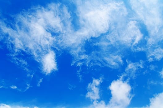 deep blue sky with clouds