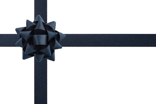 Black bow and ribbons isolated on white background