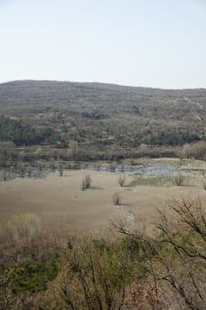View of karst lake Doberdo, Italy