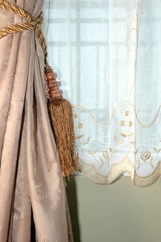 brown silk curtain