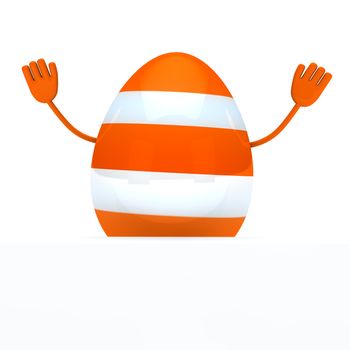 orange easter egg with streak wave hands