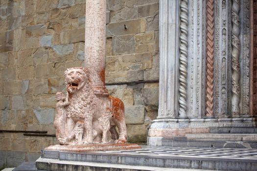Lions supporting the columns, Basilica of Santa Maria Maggiore, Bergamo Alta - Italy