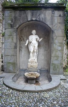 View of fountain with Statue, Bergamo