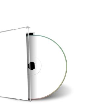 Cd on white background