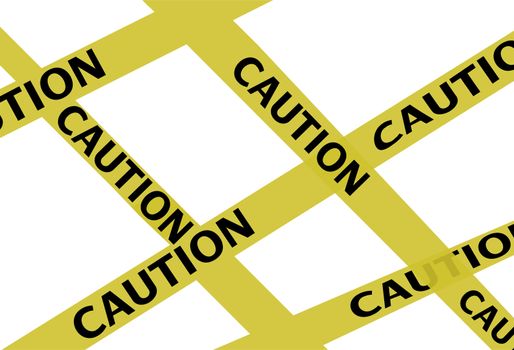 3d illustration of warning ribbons
