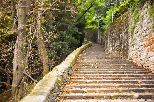 Old Staircase in the grove, Bergamo alta - Italy