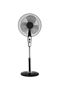 Electric black fan isolated on white background