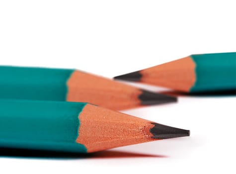close up of green pencils