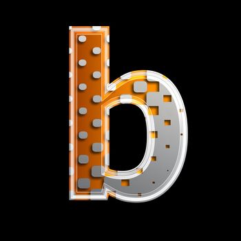 halftone 3d letter isolated on black background - B