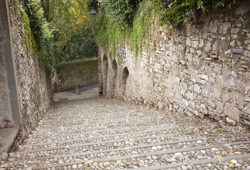 Old Staircase in the grove, Bergamo alta - Italy