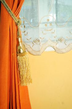 orange and yellow curtain