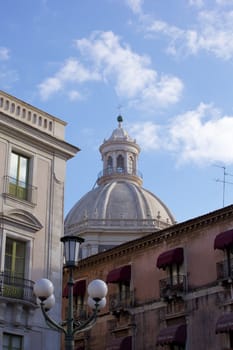 Dome of the Sant 'Agata Abbey church in Catania - Italy