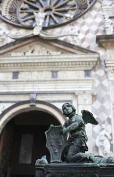 Sculpture on the gate of the Basilica of Santa Maria Maggiore, Bergamo alta - Italy